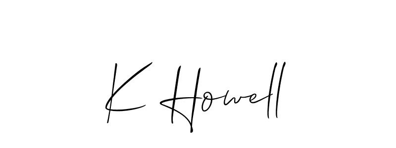 How to make K Howell name signature. Use Allison_Script style for creating short signs online. This is the latest handwritten sign. K Howell signature style 2 images and pictures png