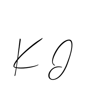 You should practise on your own different ways (Allison_Script) to write your name (K I) in signature. don't let someone else do it for you. K I signature style 2 images and pictures png