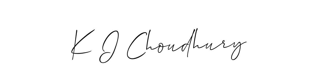 Design your own signature with our free online signature maker. With this signature software, you can create a handwritten (Allison_Script) signature for name K I Choudhury. K I Choudhury signature style 2 images and pictures png