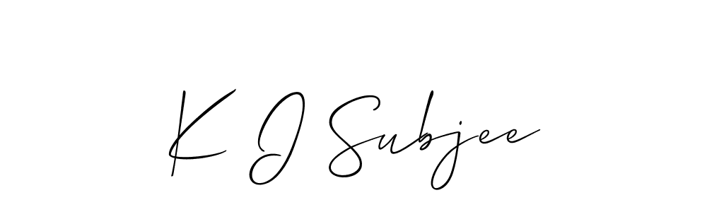 How to Draw K I Subjee signature style? Allison_Script is a latest design signature styles for name K I Subjee. K I Subjee signature style 2 images and pictures png