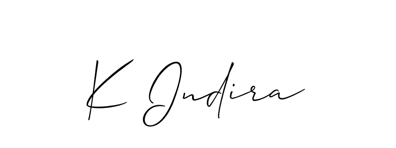 Make a beautiful signature design for name K Indira. With this signature (Allison_Script) style, you can create a handwritten signature for free. K Indira signature style 2 images and pictures png