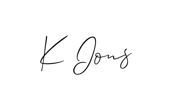 This is the best signature style for the K Ions name. Also you like these signature font (Allison_Script). Mix name signature. K Ions signature style 2 images and pictures png