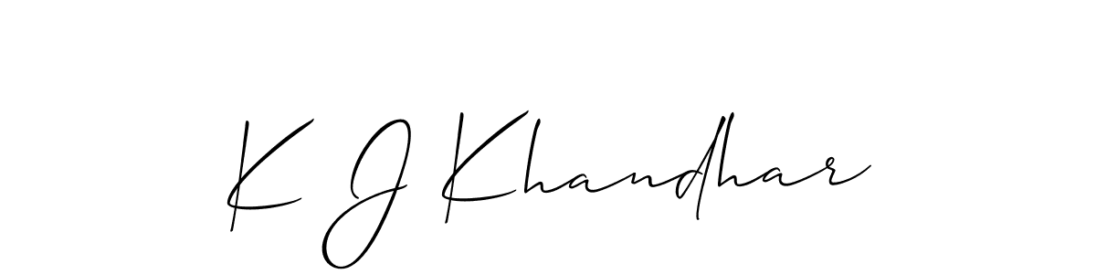 How to Draw K J Khandhar signature style? Allison_Script is a latest design signature styles for name K J Khandhar. K J Khandhar signature style 2 images and pictures png