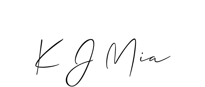 Make a beautiful signature design for name K J Mia. With this signature (Allison_Script) style, you can create a handwritten signature for free. K J Mia signature style 2 images and pictures png