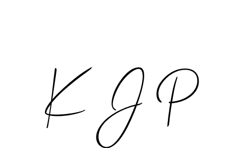 K J P stylish signature style. Best Handwritten Sign (Allison_Script) for my name. Handwritten Signature Collection Ideas for my name K J P. K J P signature style 2 images and pictures png