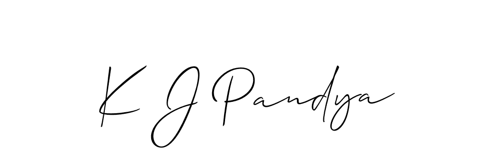 Use a signature maker to create a handwritten signature online. With this signature software, you can design (Allison_Script) your own signature for name K J Pandya. K J Pandya signature style 2 images and pictures png