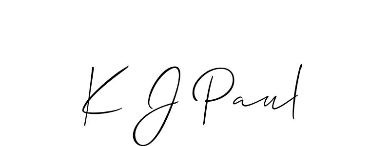 It looks lik you need a new signature style for name K J Paul. Design unique handwritten (Allison_Script) signature with our free signature maker in just a few clicks. K J Paul signature style 2 images and pictures png