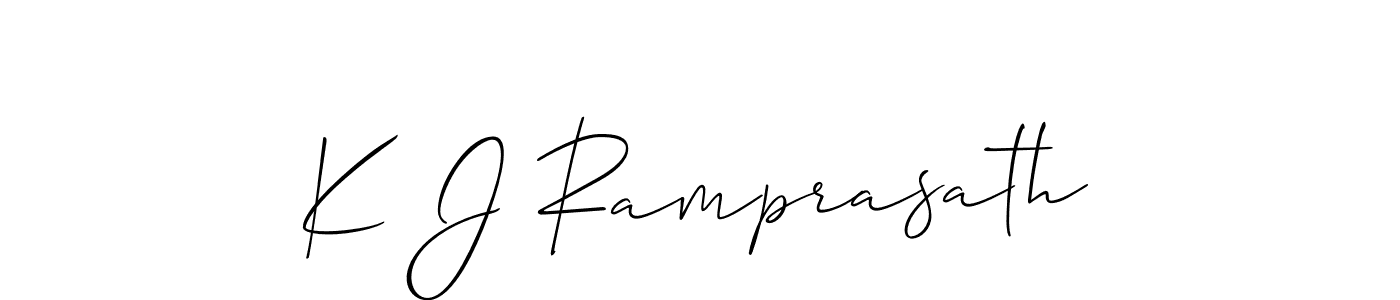 Similarly Allison_Script is the best handwritten signature design. Signature creator online .You can use it as an online autograph creator for name K J Ramprasath. K J Ramprasath signature style 2 images and pictures png