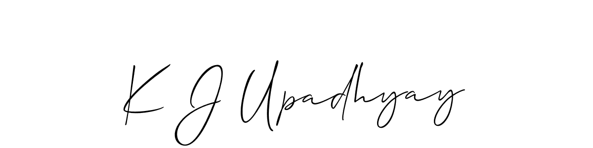 How to Draw K J Upadhyay signature style? Allison_Script is a latest design signature styles for name K J Upadhyay. K J Upadhyay signature style 2 images and pictures png