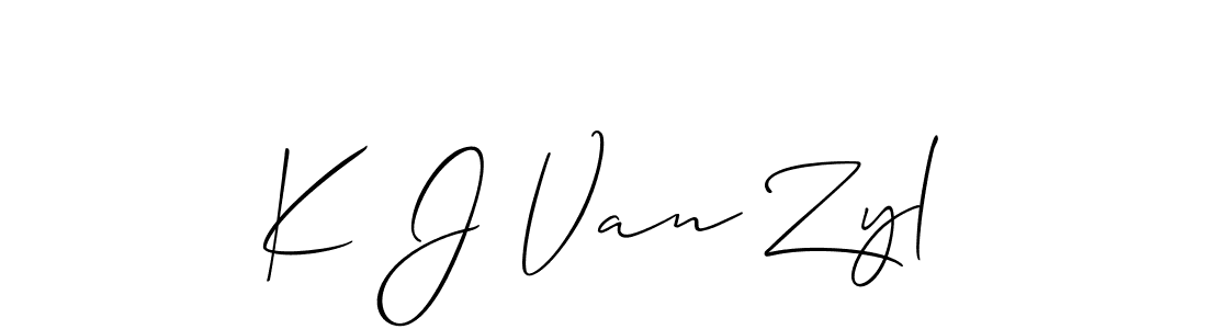 How to make K J Van Zyl signature? Allison_Script is a professional autograph style. Create handwritten signature for K J Van Zyl name. K J Van Zyl signature style 2 images and pictures png