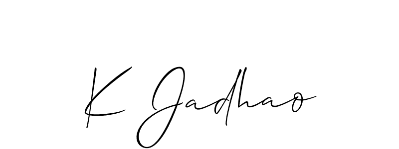 K Jadhao stylish signature style. Best Handwritten Sign (Allison_Script) for my name. Handwritten Signature Collection Ideas for my name K Jadhao. K Jadhao signature style 2 images and pictures png