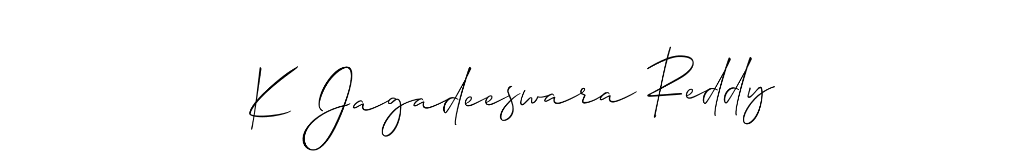 Make a beautiful signature design for name K Jagadeeswara Reddy. With this signature (Allison_Script) style, you can create a handwritten signature for free. K Jagadeeswara Reddy signature style 2 images and pictures png