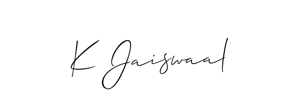 Similarly Allison_Script is the best handwritten signature design. Signature creator online .You can use it as an online autograph creator for name K Jaiswaal. K Jaiswaal signature style 2 images and pictures png