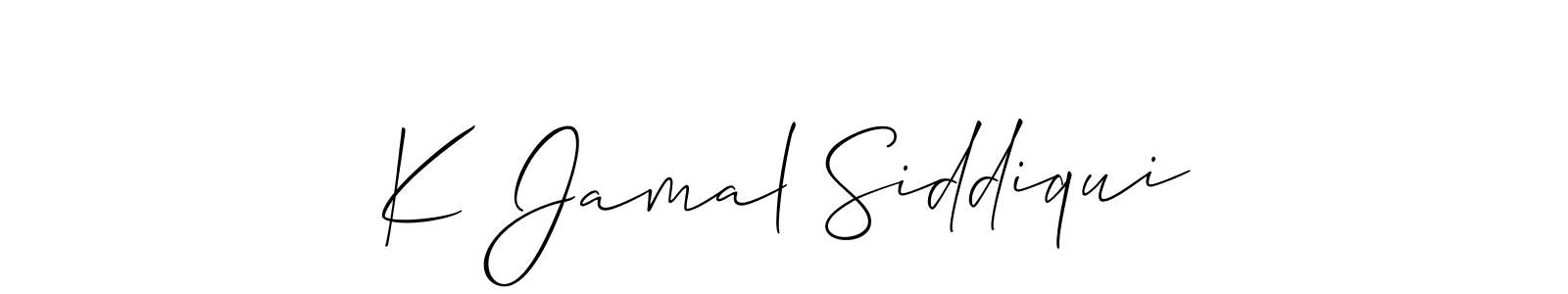 Also we have K Jamal Siddiqui name is the best signature style. Create professional handwritten signature collection using Allison_Script autograph style. K Jamal Siddiqui signature style 2 images and pictures png