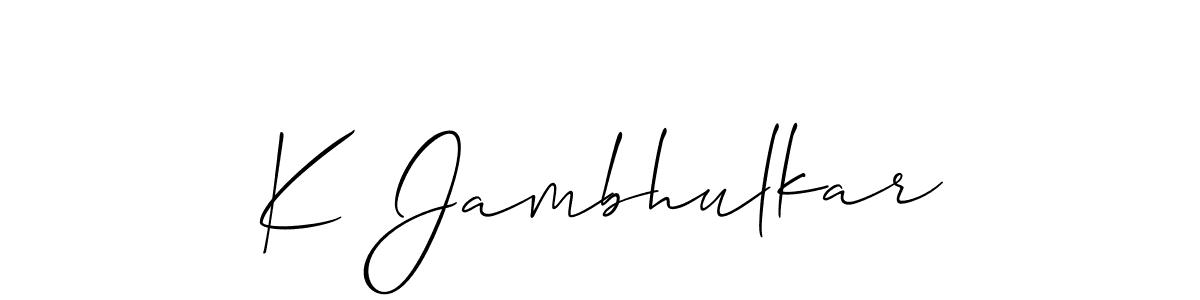 You should practise on your own different ways (Allison_Script) to write your name (K Jambhulkar) in signature. don't let someone else do it for you. K Jambhulkar signature style 2 images and pictures png