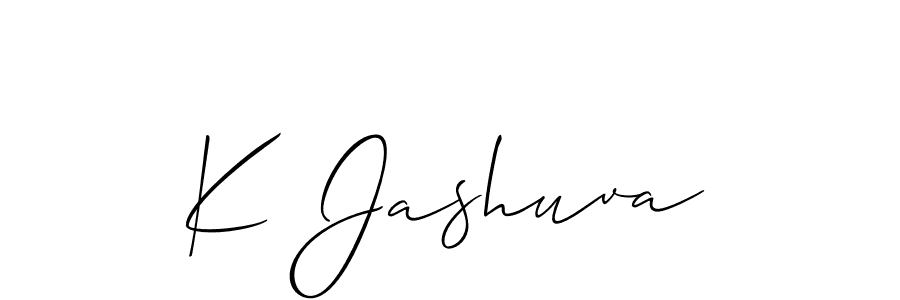 Also You can easily find your signature by using the search form. We will create K Jashuva name handwritten signature images for you free of cost using Allison_Script sign style. K Jashuva signature style 2 images and pictures png