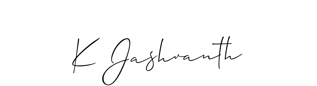 Design your own signature with our free online signature maker. With this signature software, you can create a handwritten (Allison_Script) signature for name K Jashvanth. K Jashvanth signature style 2 images and pictures png