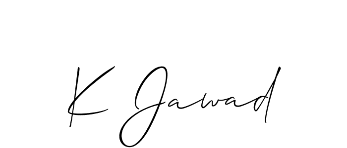 Make a beautiful signature design for name K Jawad. With this signature (Allison_Script) style, you can create a handwritten signature for free. K Jawad signature style 2 images and pictures png
