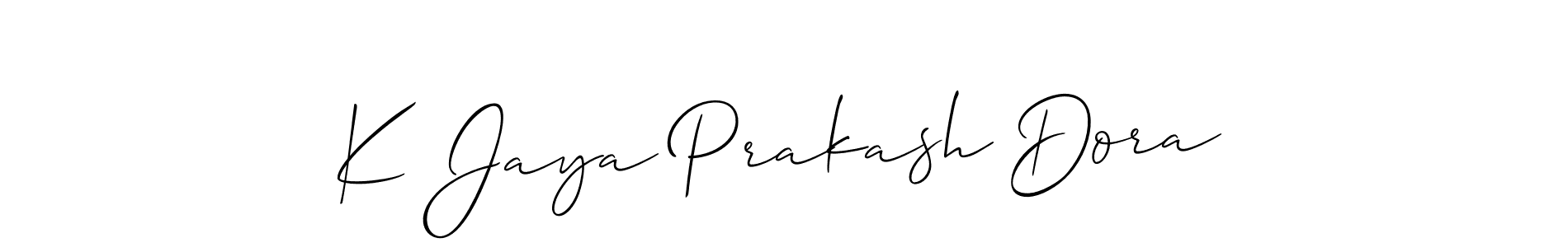 It looks lik you need a new signature style for name K Jaya Prakash Dora. Design unique handwritten (Allison_Script) signature with our free signature maker in just a few clicks. K Jaya Prakash Dora signature style 2 images and pictures png