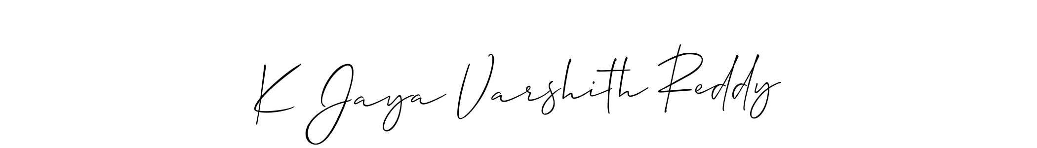 Use a signature maker to create a handwritten signature online. With this signature software, you can design (Allison_Script) your own signature for name K Jaya Varshith Reddy. K Jaya Varshith Reddy signature style 2 images and pictures png