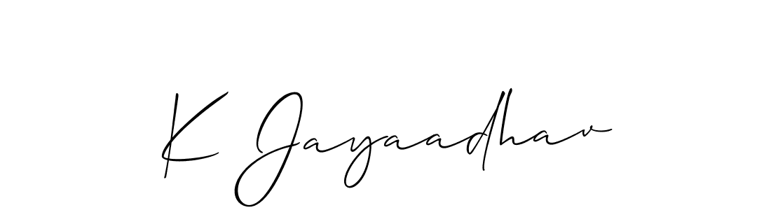 Also we have K Jayaadhav name is the best signature style. Create professional handwritten signature collection using Allison_Script autograph style. K Jayaadhav signature style 2 images and pictures png