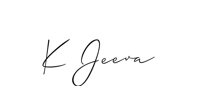 How to make K Jeeva signature? Allison_Script is a professional autograph style. Create handwritten signature for K Jeeva name. K Jeeva signature style 2 images and pictures png