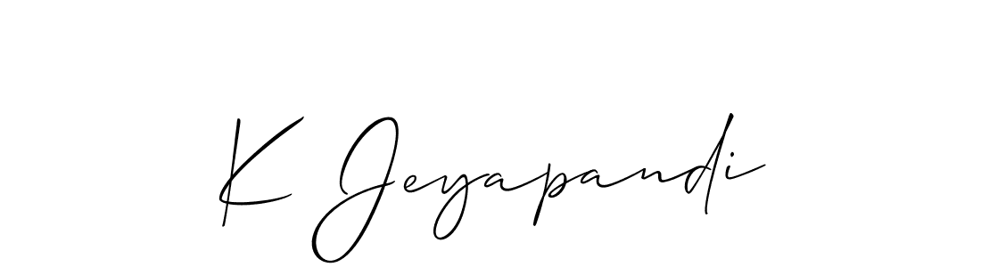 It looks lik you need a new signature style for name K Jeyapandi. Design unique handwritten (Allison_Script) signature with our free signature maker in just a few clicks. K Jeyapandi signature style 2 images and pictures png