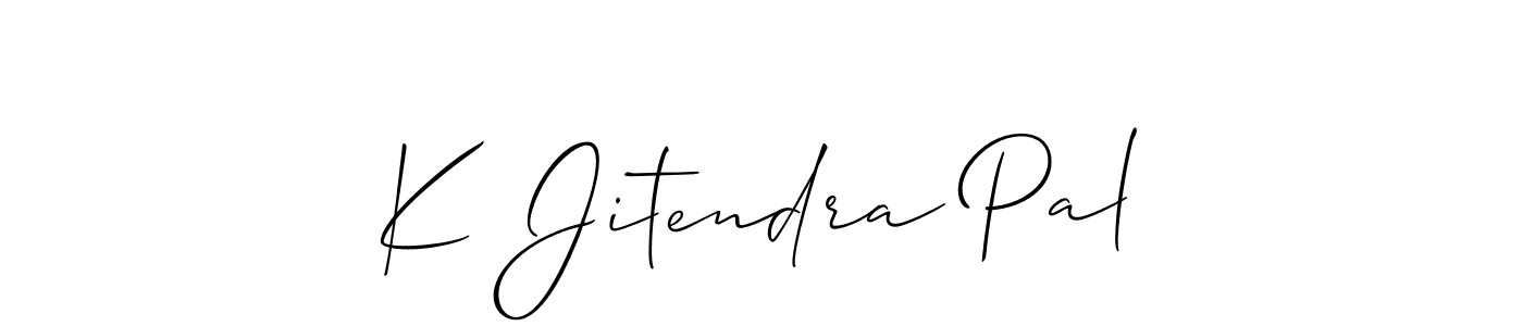 Make a short K Jitendra Pal signature style. Manage your documents anywhere anytime using Allison_Script. Create and add eSignatures, submit forms, share and send files easily. K Jitendra Pal signature style 2 images and pictures png