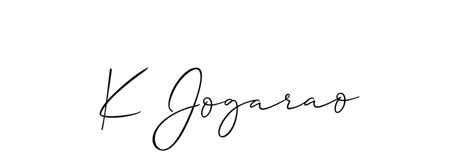 Allison_Script is a professional signature style that is perfect for those who want to add a touch of class to their signature. It is also a great choice for those who want to make their signature more unique. Get K Jogarao name to fancy signature for free. K Jogarao signature style 2 images and pictures png