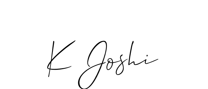 Make a short K Joshi signature style. Manage your documents anywhere anytime using Allison_Script. Create and add eSignatures, submit forms, share and send files easily. K Joshi signature style 2 images and pictures png