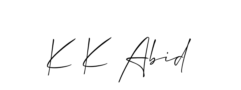 It looks lik you need a new signature style for name K K Abid. Design unique handwritten (Allison_Script) signature with our free signature maker in just a few clicks. K K Abid signature style 2 images and pictures png