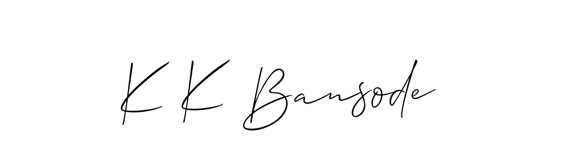 It looks lik you need a new signature style for name K K Bansode. Design unique handwritten (Allison_Script) signature with our free signature maker in just a few clicks. K K Bansode signature style 2 images and pictures png