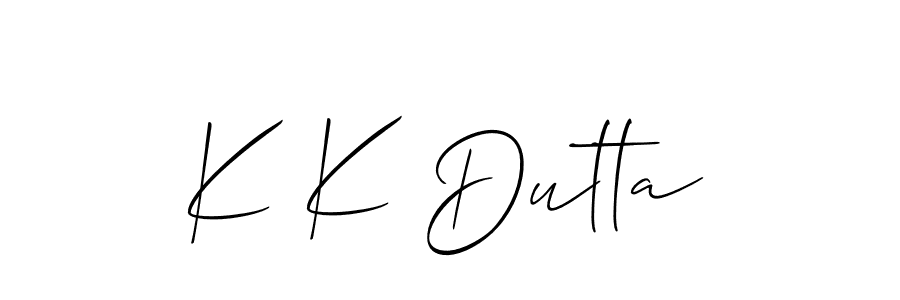 How to make K K Dutta name signature. Use Allison_Script style for creating short signs online. This is the latest handwritten sign. K K Dutta signature style 2 images and pictures png