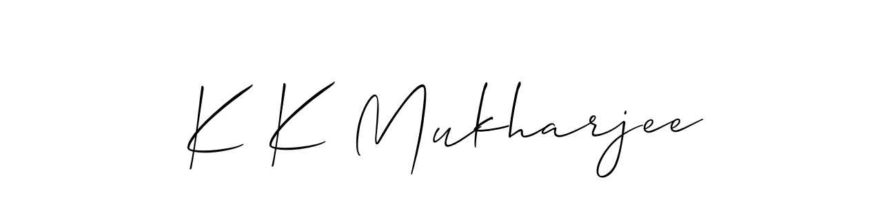 Allison_Script is a professional signature style that is perfect for those who want to add a touch of class to their signature. It is also a great choice for those who want to make their signature more unique. Get K K Mukharjee name to fancy signature for free. K K Mukharjee signature style 2 images and pictures png