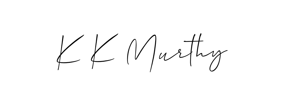 Use a signature maker to create a handwritten signature online. With this signature software, you can design (Allison_Script) your own signature for name K K Murthy. K K Murthy signature style 2 images and pictures png