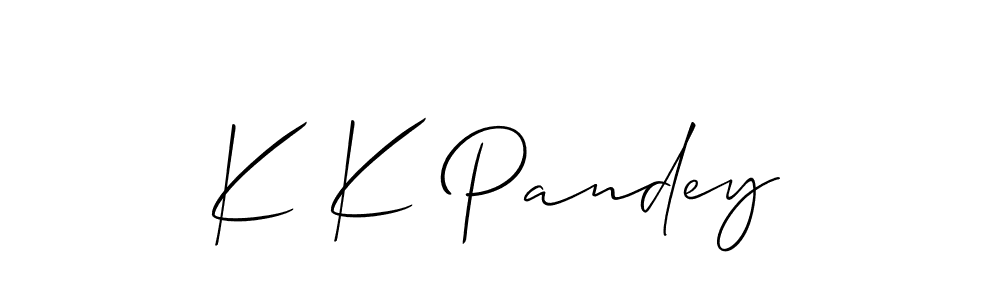 How to make K K Pandey name signature. Use Allison_Script style for creating short signs online. This is the latest handwritten sign. K K Pandey signature style 2 images and pictures png