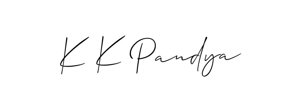 Best and Professional Signature Style for K K Pandya. Allison_Script Best Signature Style Collection. K K Pandya signature style 2 images and pictures png