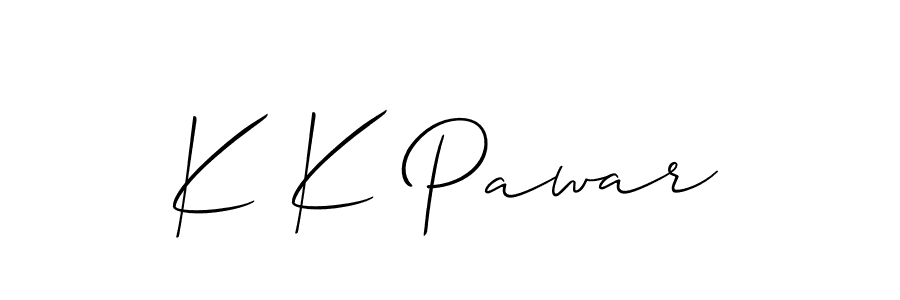 Allison_Script is a professional signature style that is perfect for those who want to add a touch of class to their signature. It is also a great choice for those who want to make their signature more unique. Get K K Pawar name to fancy signature for free. K K Pawar signature style 2 images and pictures png