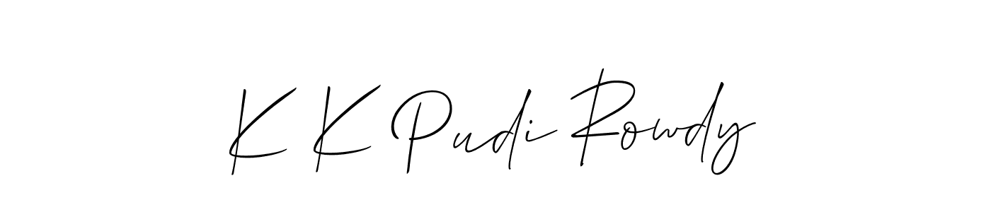 How to Draw K K Pudi Rowdy signature style? Allison_Script is a latest design signature styles for name K K Pudi Rowdy. K K Pudi Rowdy signature style 2 images and pictures png