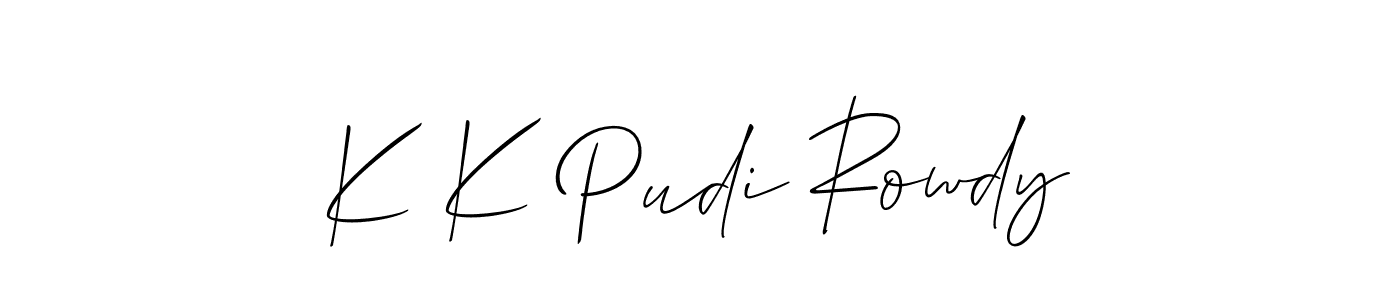 Best and Professional Signature Style for K K Pudi Rowdy. Allison_Script Best Signature Style Collection. K K Pudi Rowdy signature style 2 images and pictures png
