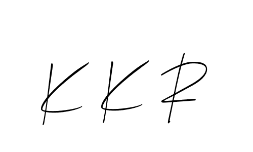 Similarly Allison_Script is the best handwritten signature design. Signature creator online .You can use it as an online autograph creator for name K K R. K K R signature style 2 images and pictures png