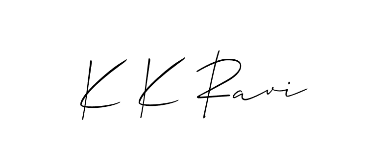 Allison_Script is a professional signature style that is perfect for those who want to add a touch of class to their signature. It is also a great choice for those who want to make their signature more unique. Get K K Ravi name to fancy signature for free. K K Ravi signature style 2 images and pictures png