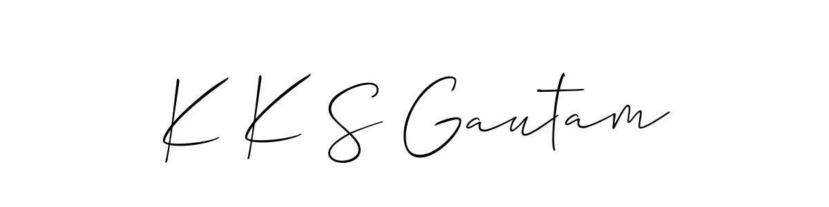 Also You can easily find your signature by using the search form. We will create K K S Gautam name handwritten signature images for you free of cost using Allison_Script sign style. K K S Gautam signature style 2 images and pictures png