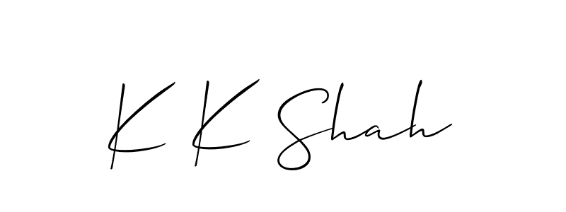 Design your own signature with our free online signature maker. With this signature software, you can create a handwritten (Allison_Script) signature for name K K Shah. K K Shah signature style 2 images and pictures png