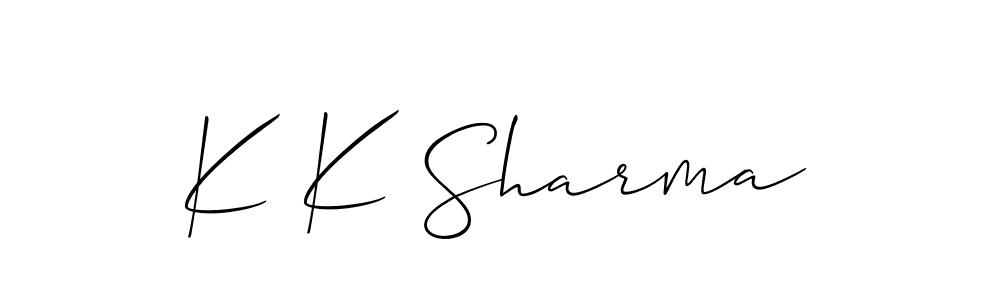 Allison_Script is a professional signature style that is perfect for those who want to add a touch of class to their signature. It is also a great choice for those who want to make their signature more unique. Get K K Sharma name to fancy signature for free. K K Sharma signature style 2 images and pictures png