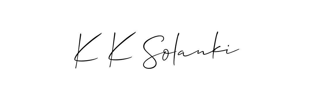 Also You can easily find your signature by using the search form. We will create K K Solanki name handwritten signature images for you free of cost using Allison_Script sign style. K K Solanki signature style 2 images and pictures png