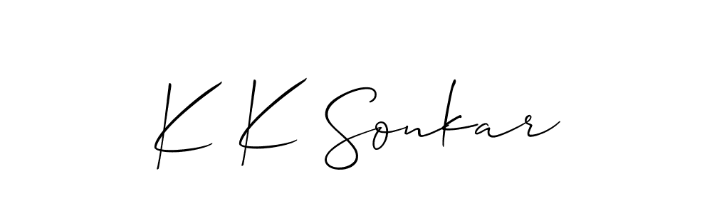 Similarly Allison_Script is the best handwritten signature design. Signature creator online .You can use it as an online autograph creator for name K K Sonkar. K K Sonkar signature style 2 images and pictures png