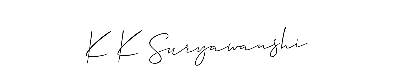 Similarly Allison_Script is the best handwritten signature design. Signature creator online .You can use it as an online autograph creator for name K K Suryawanshi. K K Suryawanshi signature style 2 images and pictures png