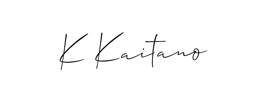 if you are searching for the best signature style for your name K Kaitano. so please give up your signature search. here we have designed multiple signature styles  using Allison_Script. K Kaitano signature style 2 images and pictures png