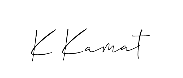 It looks lik you need a new signature style for name K Kamat. Design unique handwritten (Allison_Script) signature with our free signature maker in just a few clicks. K Kamat signature style 2 images and pictures png